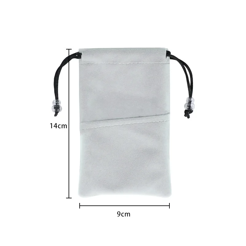 20pcs/lot 9*14 12*16 11*20cm Soft Grey Velvet Drawstring Pouches Digital Phone Storage Bag Jewelry Gift Bags Customize Logo