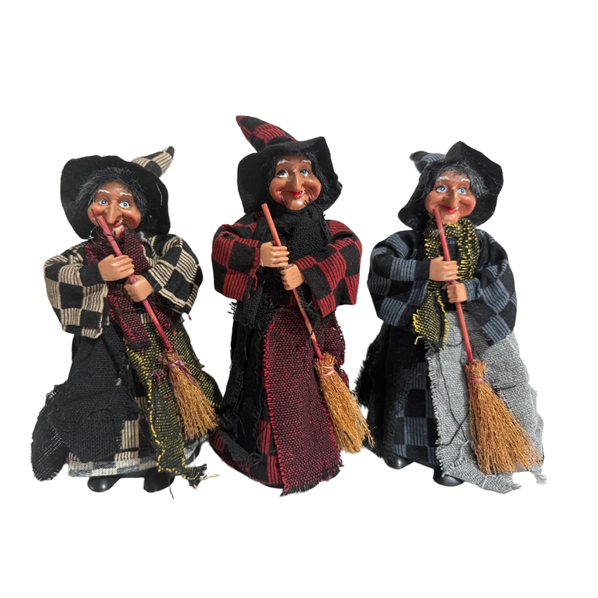 Set of 3 Halloween Witch Dolls Adorable Gothic Children s Toy Desk Decorations for Spooky Party Favors and Gifts