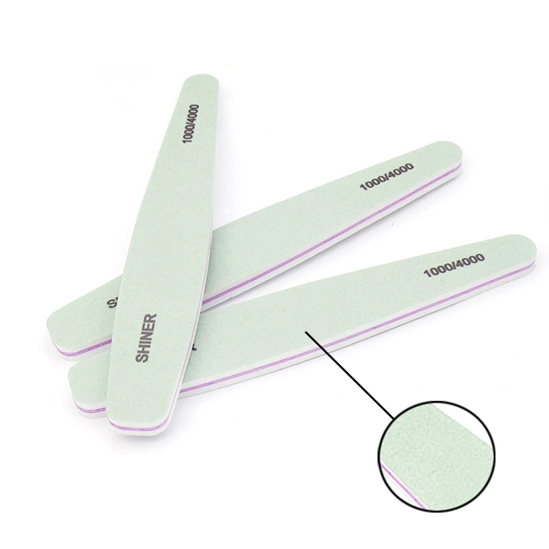 2 Pcs/Lot Green Sanding Sponge Buffer Block Washable Water Drop Nail Polishing Strip Grit 1000/4000 Pedicure Manicure Care Tools