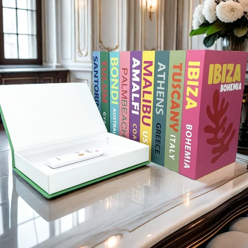 2025 New Travel Series Luxury Decorative Books Storage Box Fake Book Home Decor Coffee Table Shelf Bedroom Interior Decoration