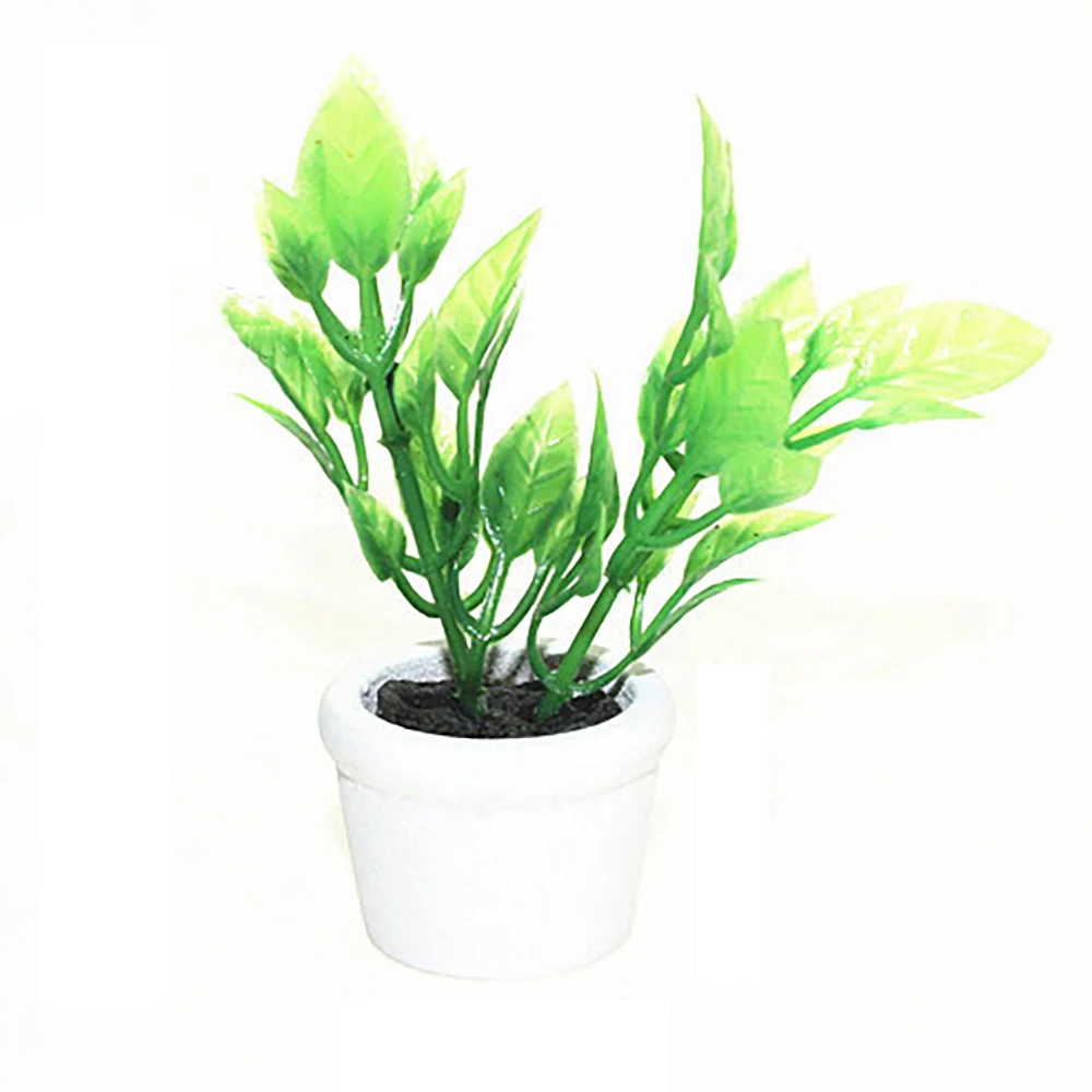 1 個 1/12 ドールハウスミニチュア鉢植えミニ緑の植物花模型玩具ドールハウスアクセサリー装飾 ob11 bjd