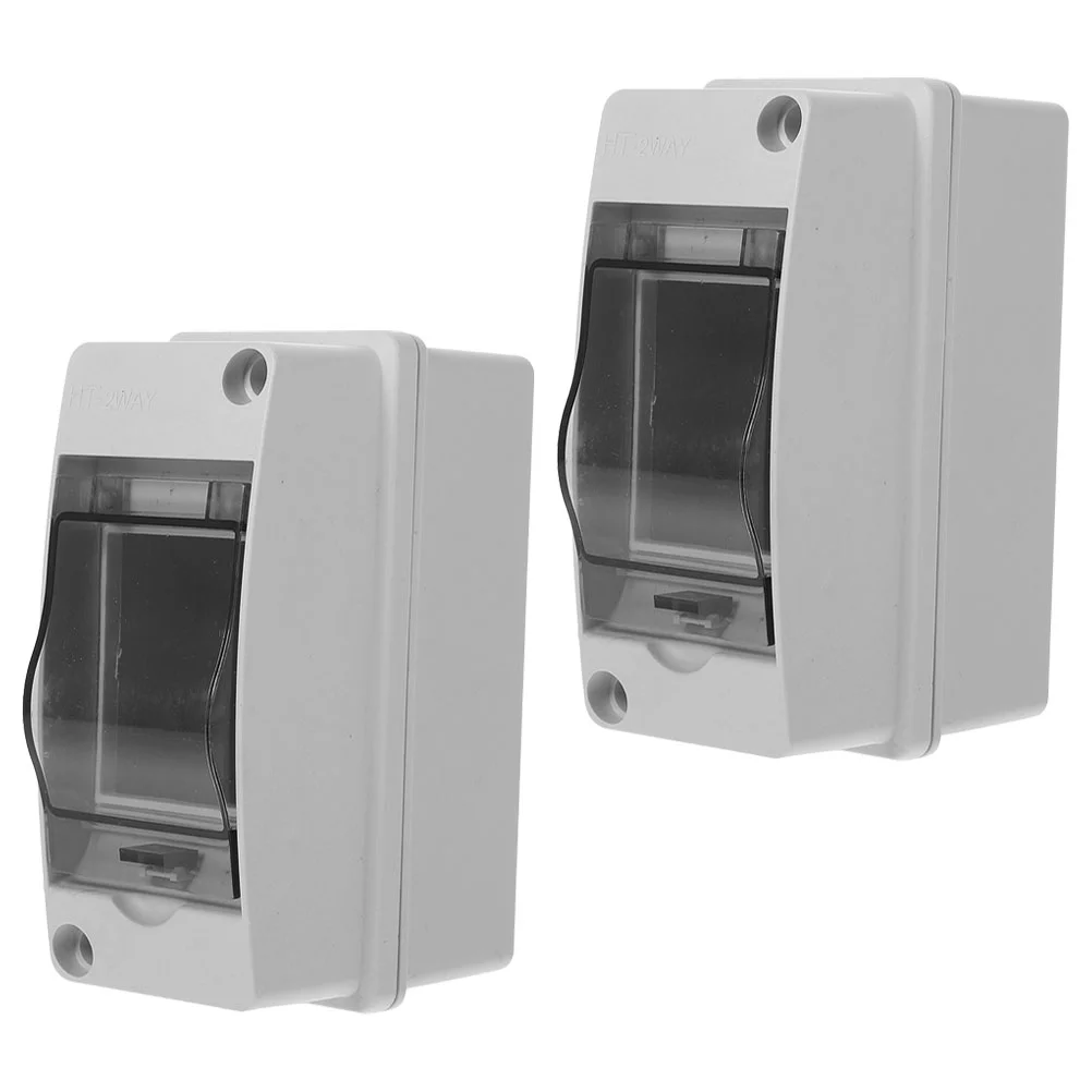 2 Pcs Way Distribution Box Electrical Boxes Small Plastic Weatherproof Consumer Unit Electronic Junction Case