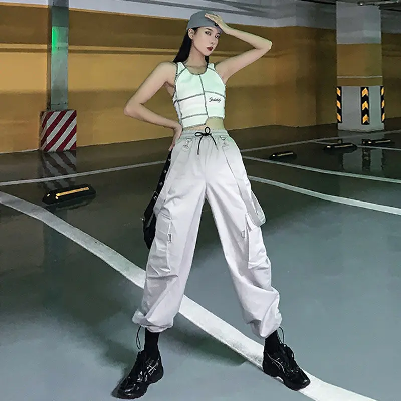 Jumpsuits for Women New Winter ThickeningBoyfriend Loose Pockets Adjusted Strap Drawstring Trousers Streetwear Hip-pop Chic