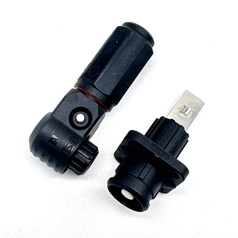 IP67 Waterproof 60A -200A - 350A Plastic Right Angle 6mm 8mm 12mm Energy Storage Battery DC Power Cable Connector