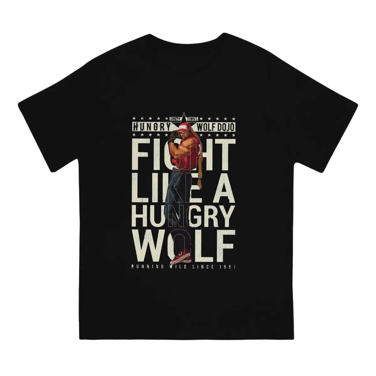 Men's T-Shirts Hungry Wolf Dojo Gym Classic  Funny 100% Cotton Tees The King of Fighters Game T Shirts O Neck Tops Gift Idea