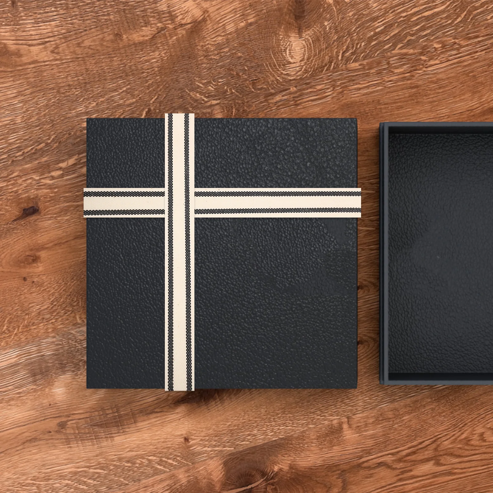 

Black Cotton Grosgrain Ribbon Double-Sided Striped Stitched Craft Roll 1.5cm 10 Yard for Valentine's Day Wedding DIY Present