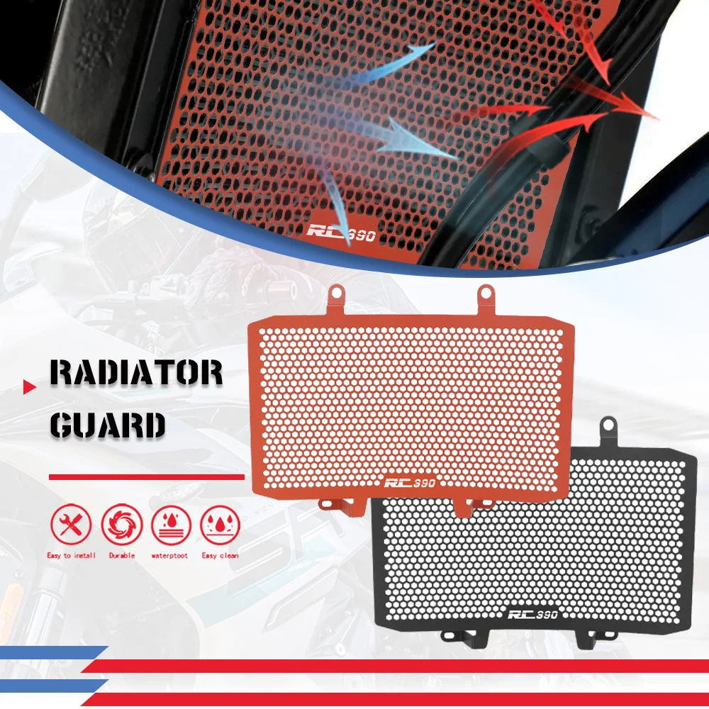 

For RC390 2022 2023 2024 2025 RC 390 Aluminum Radiator Grille Guard Grill Cover Protection Protector Motorcycle Accessories