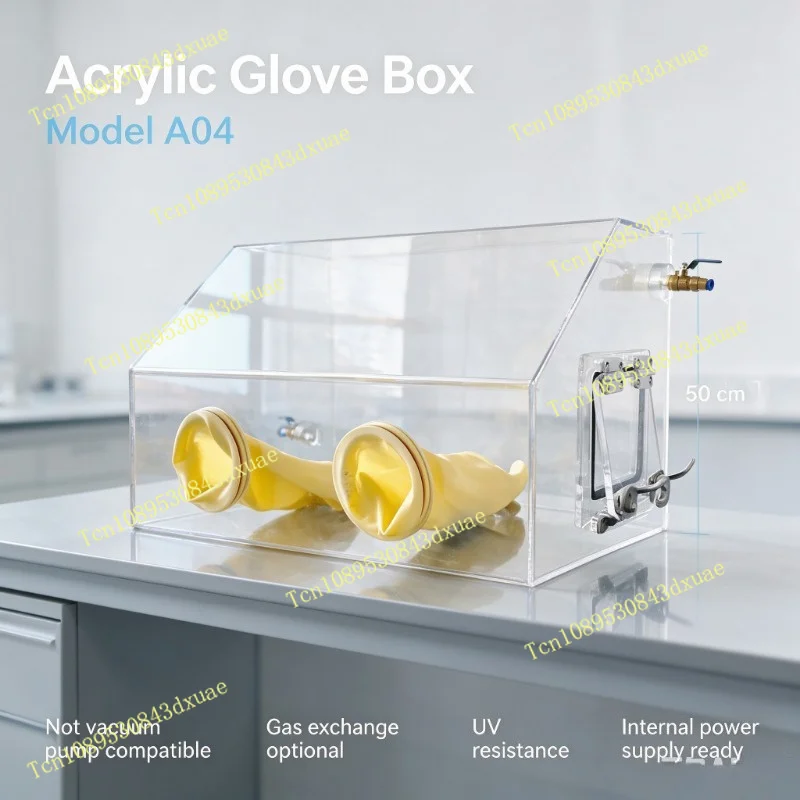 Acrylic Vacuum Glove Box - Dust-Free Lab Nitrogen Inert Gas Anaerobic Workstation for Easy Inoculation