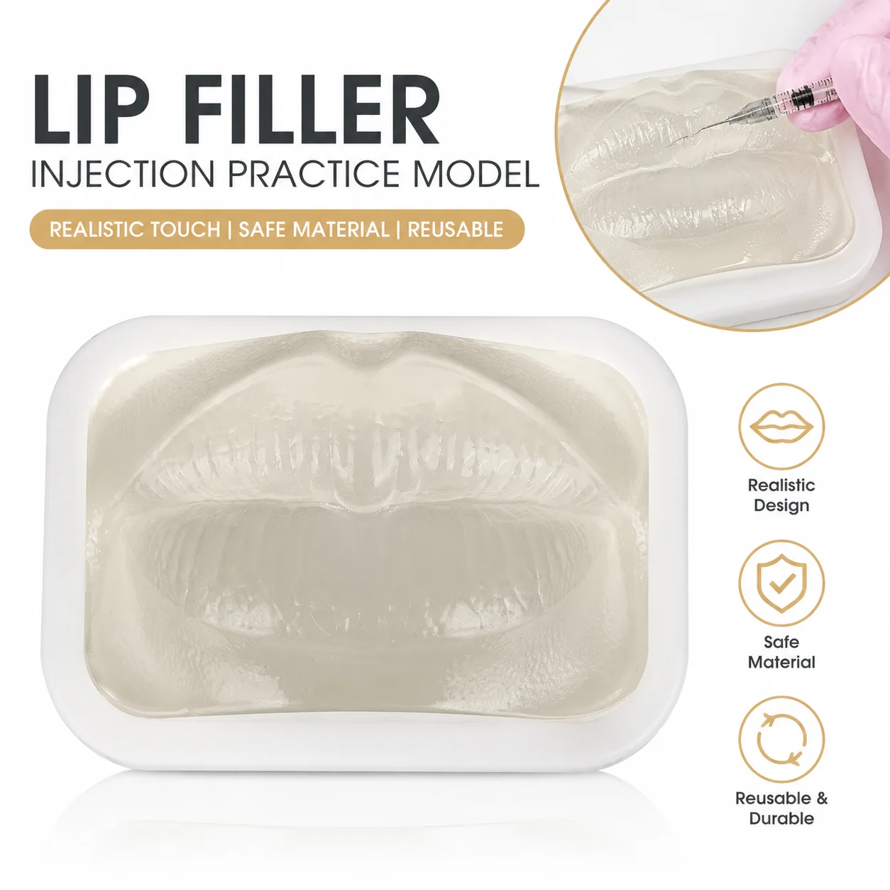 Transparent Lip Filler Injection Mannequin Aesthetic Institute Training Practice Stimulated Lip Model
