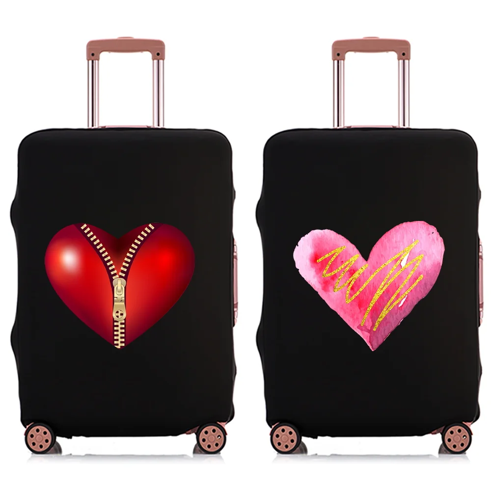 

New Love Pattern Travel Outdoor Holiday Essentials Fashion Luggage Protector Cover Trolley Case Portable Luggage Covers Unisex