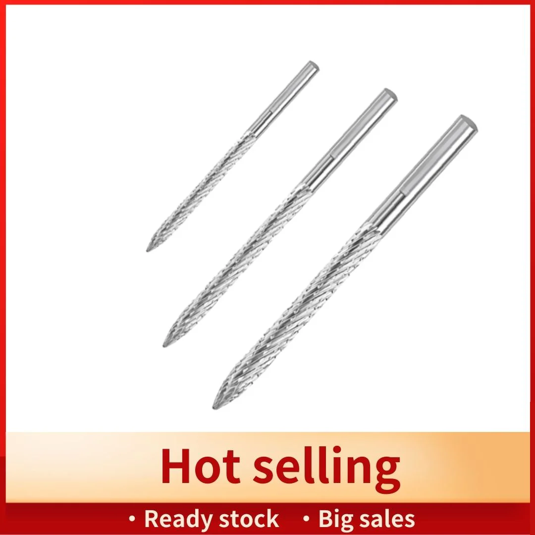 

3 Pack Tire Bit Multi Sizes Tire Repair Carbide Burr Drill Bit Tire Patches Plug Cutters Wire Cutter Reamer Drill