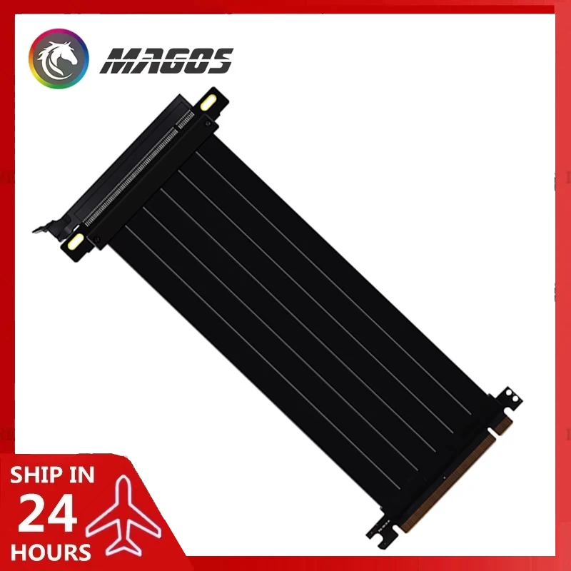 GPU PCI-Express Riser Cable PCIE 4.0 3.0 X16 Cable Video Card Extension Shielded Flexible 180° Mounting Lossless Black/White