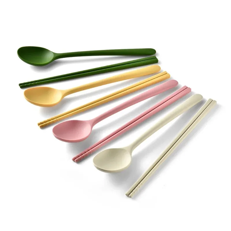 Silicone Kitchen Utensil Collection for Dining Sushi Chopsticks Coffee Dessert Spoons