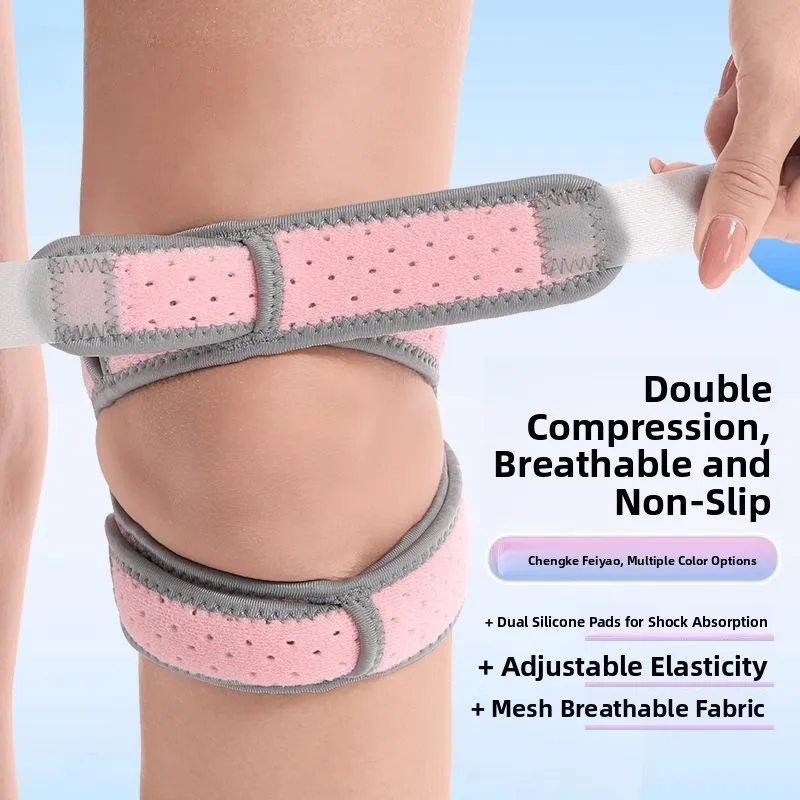 genouilleres-de-sport-pour-hommes-basketball-cyclisme-compression-antiderapantes-course-a-pied-double-sangle-de-protection-equipement-de-soutien-du-genou