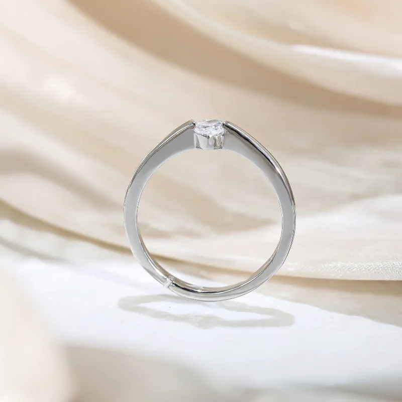 منتج جديد عبر الحدود خاتم الحب للنساء في اليابان وكوريا خاتم هندسي بسيط محاكاة خاتم الزواج المويسانتي الشركة المصنعة