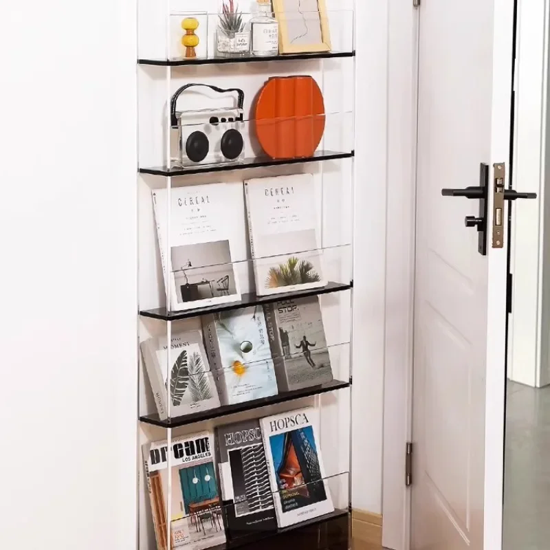 

Shelf behind the door Acrylic multi-layer bookshelf against the wall Narrow side gap Thin bookshelf cabinet