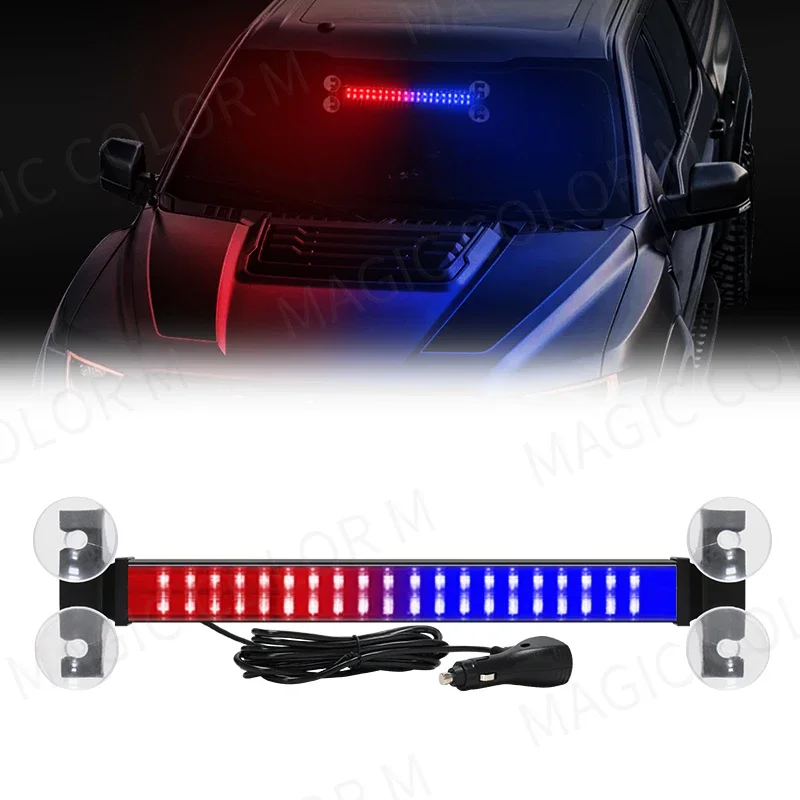 

40LED Universal Car Flashing Lights Windshield Mounted Strobe Lights For Fire Trucks Emergency Warning Lamp With Sucker 12-24V