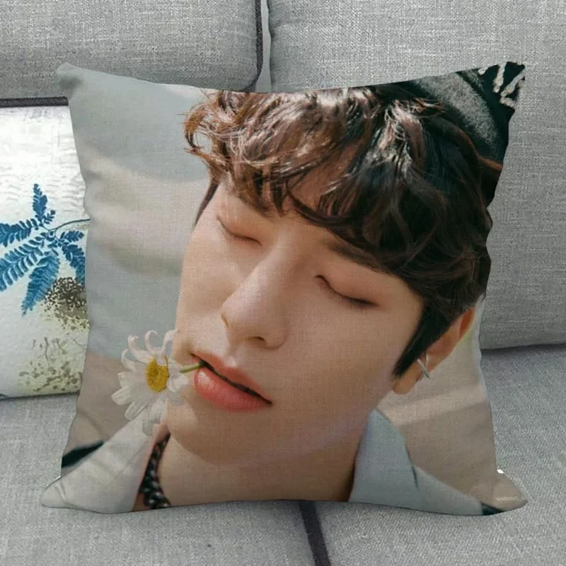 Custom Seungmin Pillowcase Wedding Decorative Cotton Linen Pillow Case For Home Pillow Cover 45X45(One Sides)