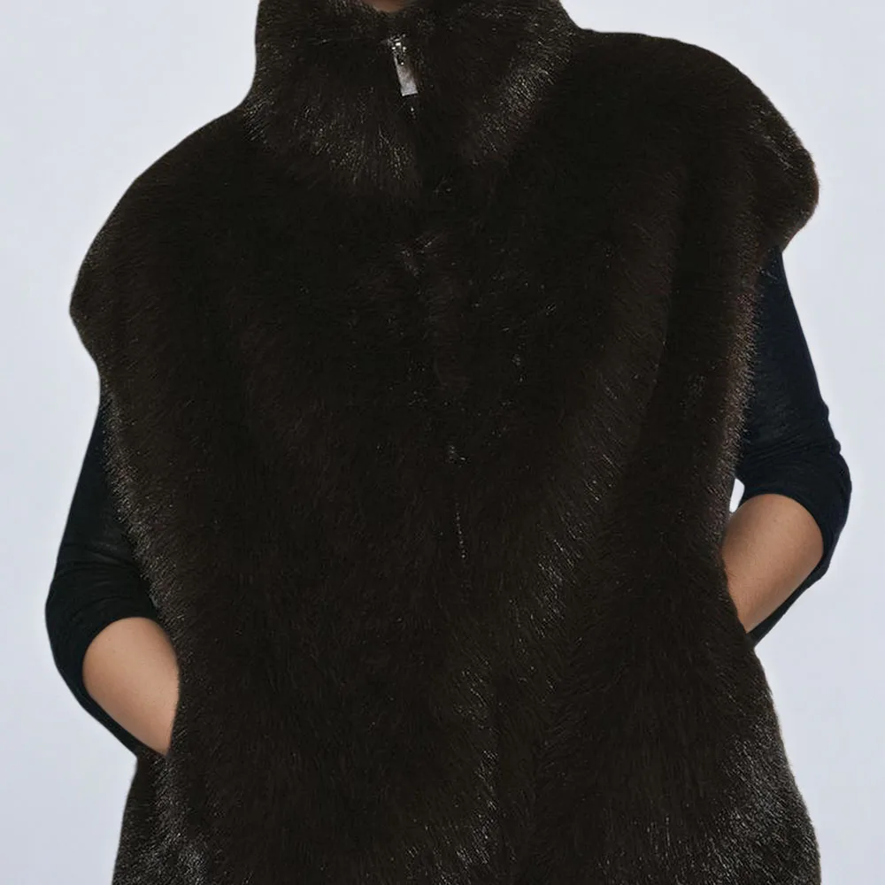 

Autumn and winter new women's clothing street fashion style faux fur effect vest vest vest vest