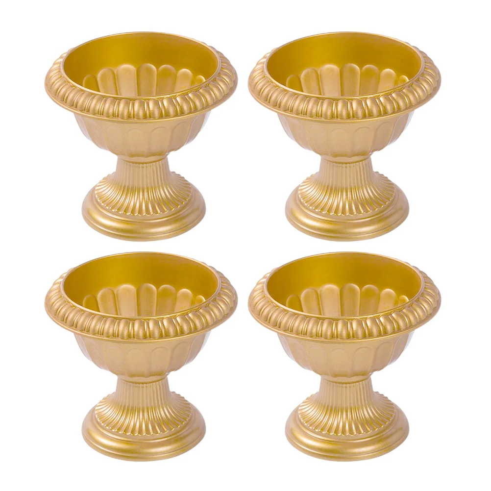 4 Pcs Hose European Roman Basin Bride Outdoor Flower Pots Pedestal Vase 1650X1650X1500CM Plastic Front Flowerpot