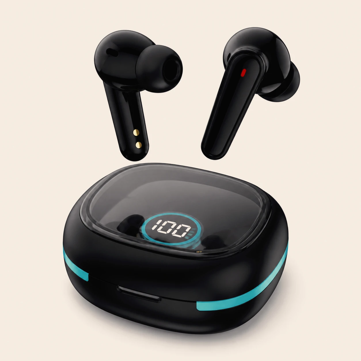 True Wireless TWS In-Ear Earphones ANC ENC Noise Reduction LED Display Smart Touch Rechargeable Headset with Mic for Phones