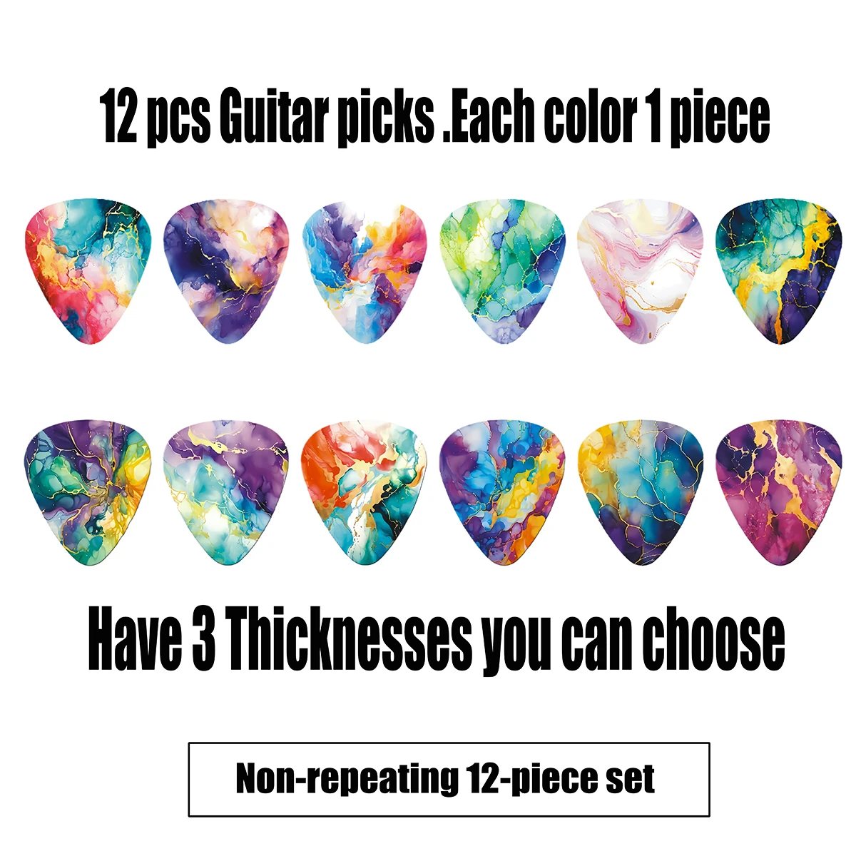 New 12Pcs/Set Colorful Design Guitar Picks  Guitar Paddles Cartoon Couples Acoustic Musical Instrument Accessories Pick Guitar