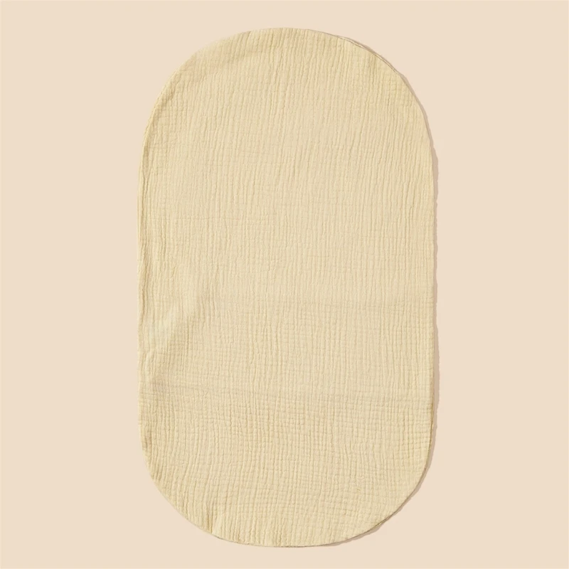 F62D Cotton Changing Cover Liner for Baby Crib Basket Oval Bassinet Mattress Washable Baby Changing Basket Sheet