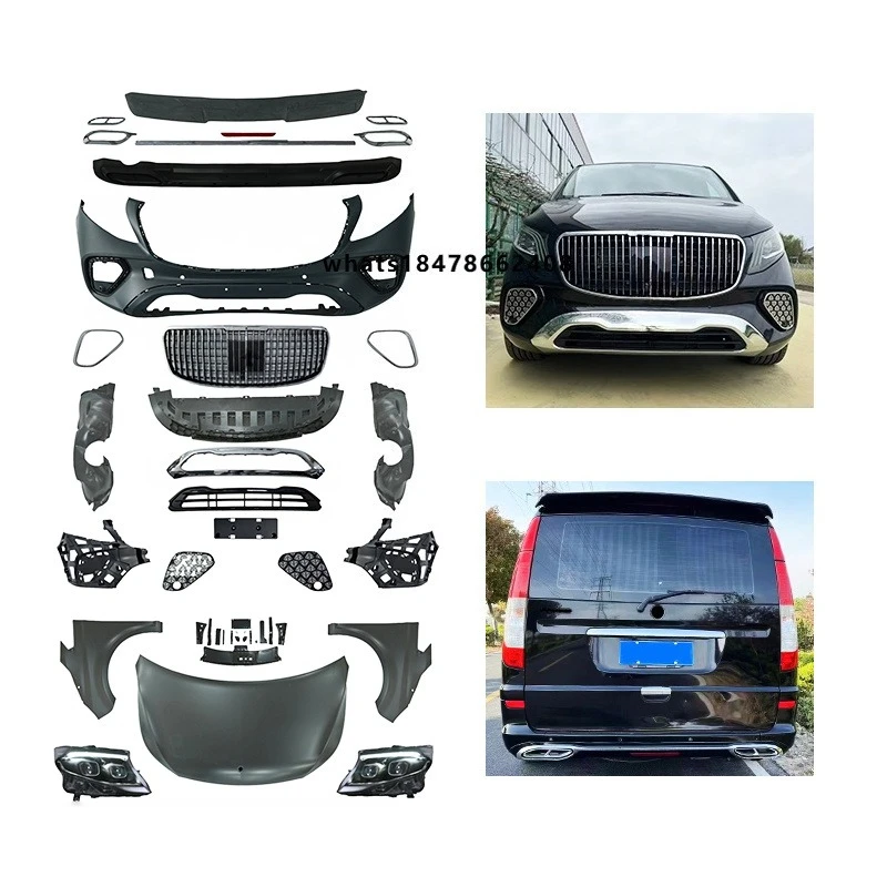 

New Car Modification Upgrade VITO Viano Front Bumper Body Kit with Fog Light Bolt-On for 2006-2015