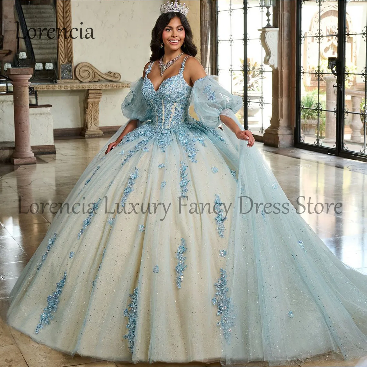 2024 Quinceanera Jurk Met Strik 3d Bloemen Mouwloze Applicatie Pailletten Kralen Mexican Sweet 15 16 Formele Vestidos De Xv 15 Anos