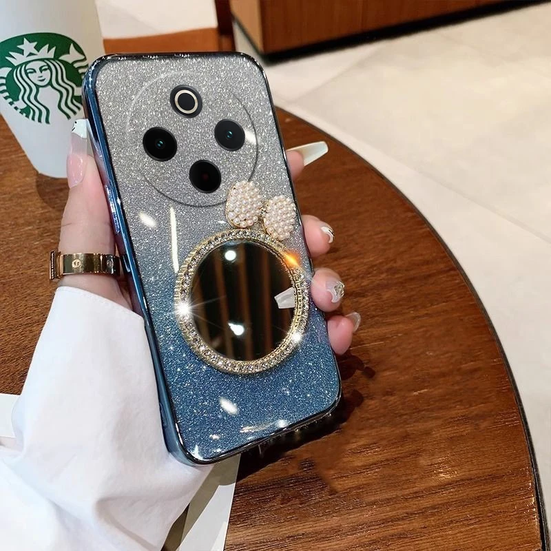 

Case For IQOO Z10 5G Z9 Turbo Luxury Mirror Plating Stand Glitter Case For IQOO Neo 10 China Z9 Turbo Z10 Cover