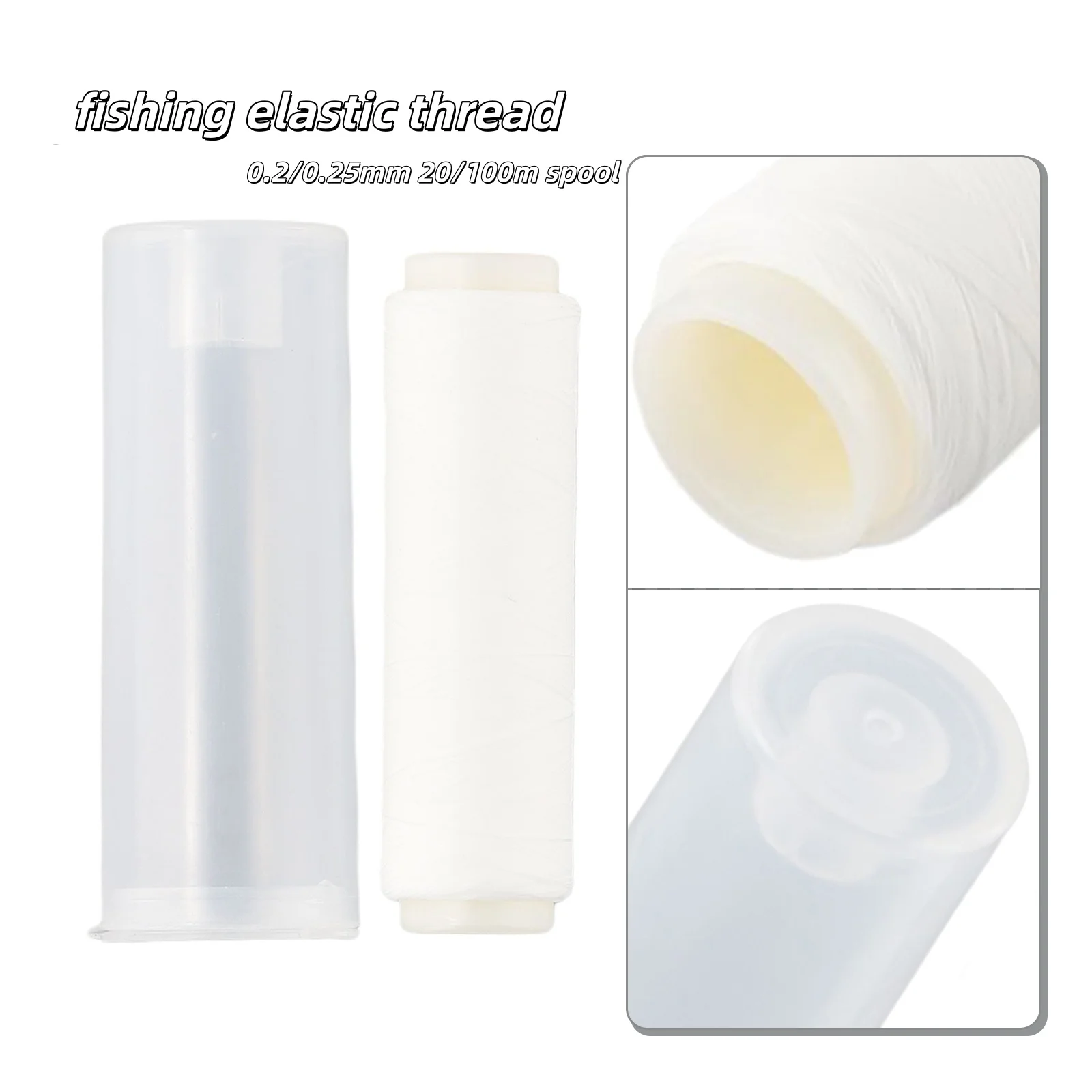 

1 Roll fishing elastic thread Fishing Tool Fishing Elastic Thread Spool Bait Line Fishing Rubber Line Thread Spool Dispenser