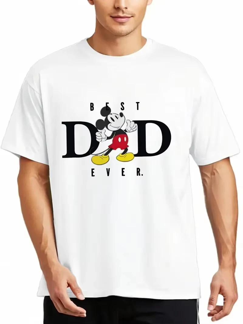 

Зимняя летняя осенняя мужская футболка с Микки Маусом по индивидуальному заказу, мягкая хлопковая футболка с короткими рукавами, свободная посадка, повседневная уличная мода