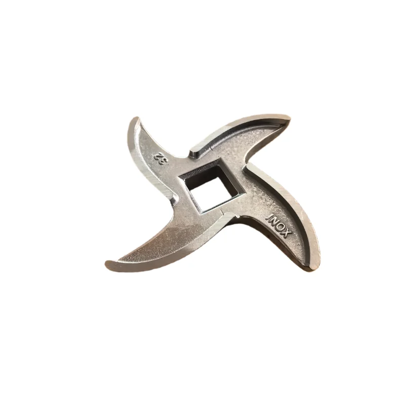 El picadora de carne NO.32 parte la hoja cruzada de acero inoxidable con el agujero central cuadrado 15*15m m