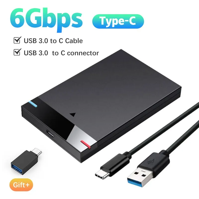 Behuizing HDD-behuizing 2,5 inch Micro B USB 3.0 Type-C-kabel Externe harde schijf 5TB 5Gbps HD Draagbaar opslagapparaat Ondersteuning UASP