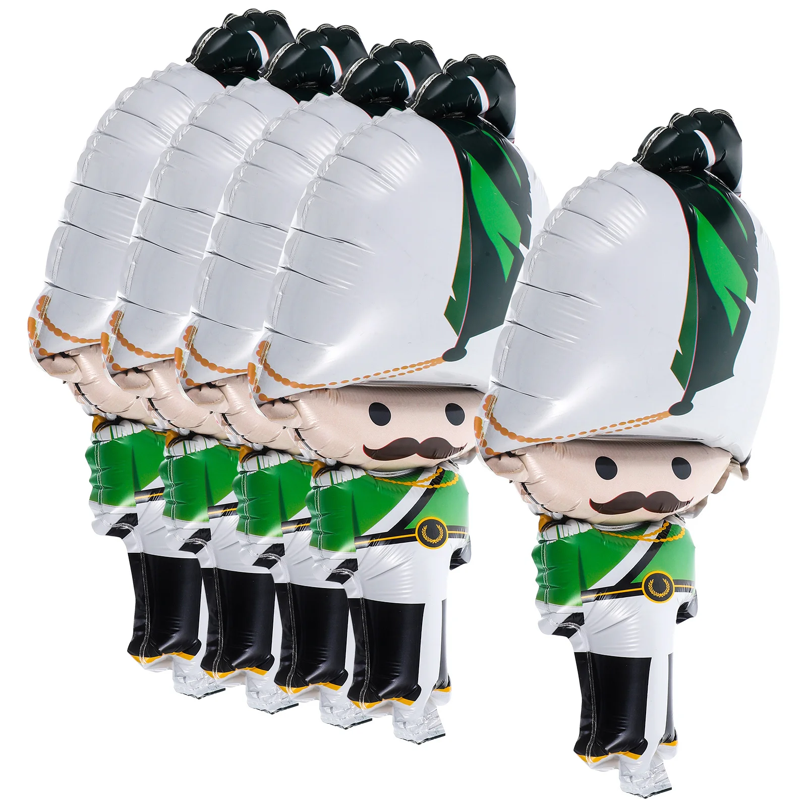 

5 Pcs Nutcracker Soldier Balloon Adorable Foil Party Balloons Favors Air Christmas for Aluminum Film Parties Supplies Father