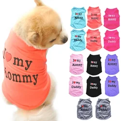 Fashion Pet Dog Clothes Small Dogs Clothing Pet Vest Puppy Dog Tshirt Love Mommy & Love Daddy Printed Cotton Pets Clothing