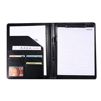 A4 real leather Padfolio portfolio folder for document organizer conference binder executive paperwork clipboard office supplier