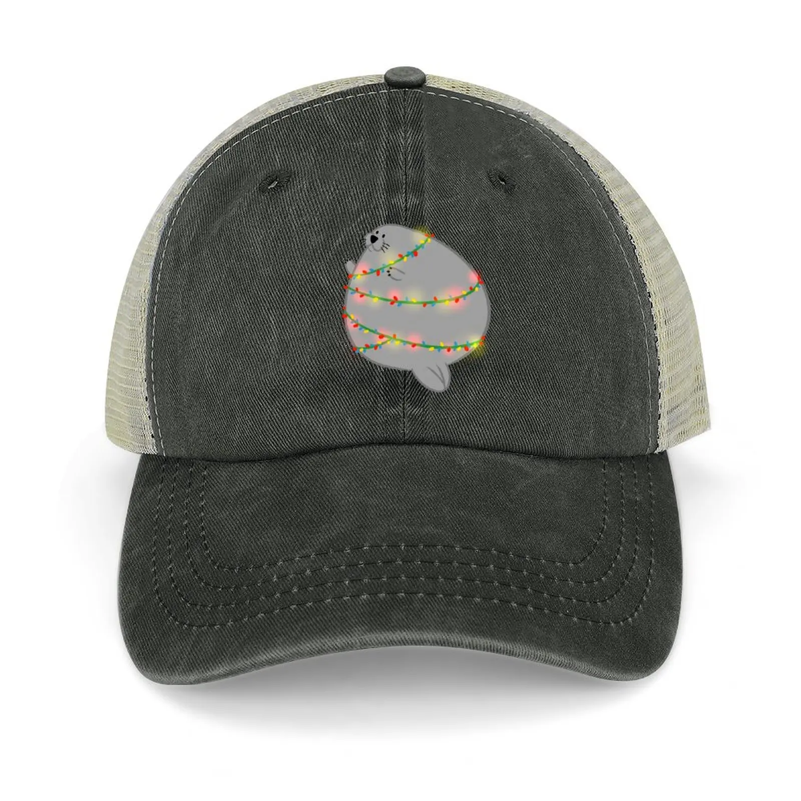 

Christmas lights seal! Baseball Cap hiking hat Luxury Man Hat custom Hat Men's Women's