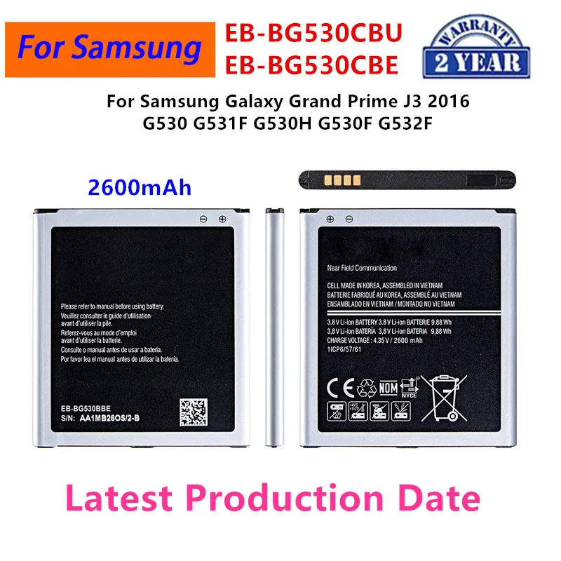 

Brand New EB-BG530CBU EB-BG530CBE 2600mAh Battery For Samsung Galaxy Grand Prime J3 2016 G530 G531F G530H G530F G532F