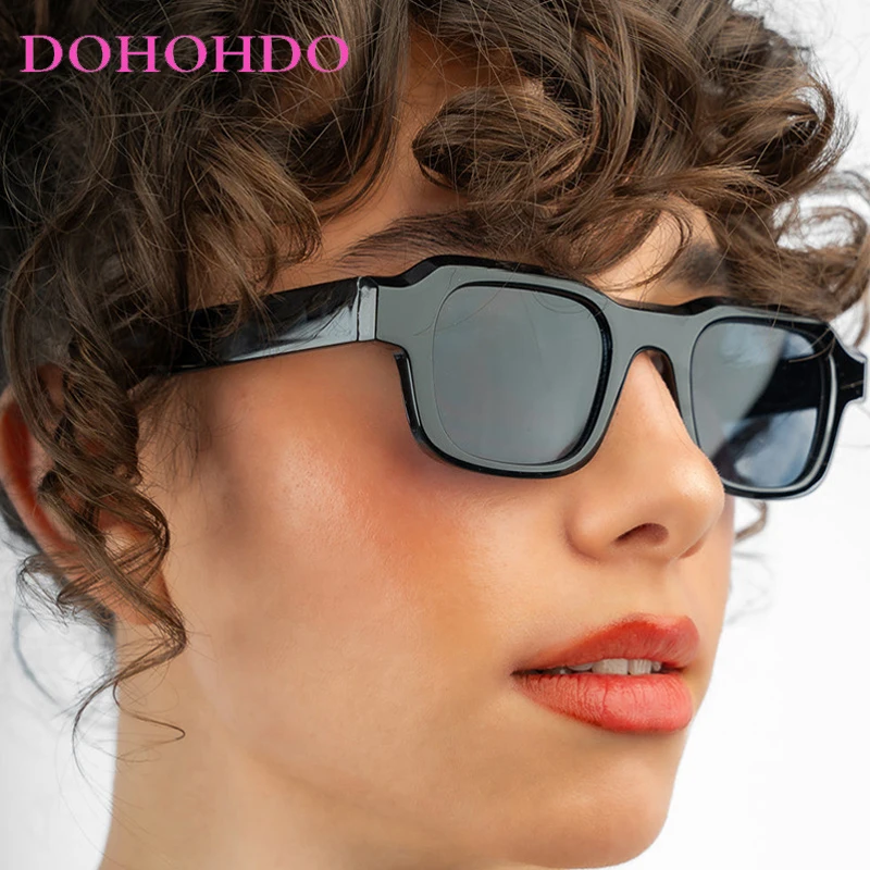 

2026 Vintage Thicken Frame Small Square Sunglasses Women Men Hip Hop Eyeglasses Female Summer Traveling Driving Sunglasses UV400