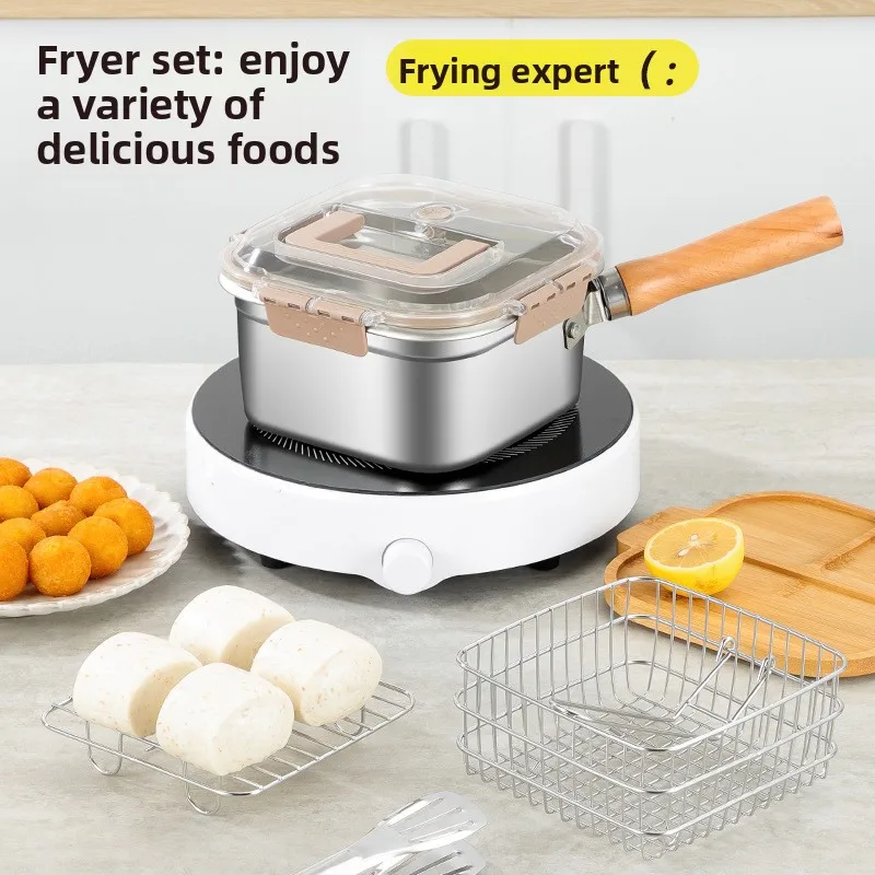 

Многофункциональная фритюрница из нержавеющей стали: квадратная, для дома, для молока, для лапши, портативная, для улицы, для темпуры, с функцией сохранения свежести