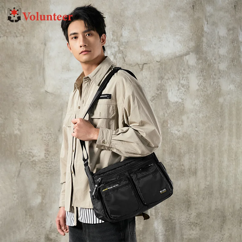 Volunteer Crossbody กระเป๋าแล็ปท็อปสําหรับชายกันน้ํา COMMUTER กระเป๋าเดินทาง Man แฟชั่น Oxford Messenger กระเป๋า 1801-07