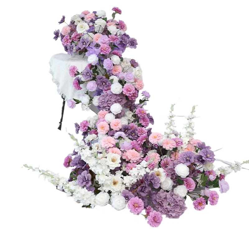 

Artificial flower birthday party hotel banquet arrangement wedding scene decoration floral decoration fake flower