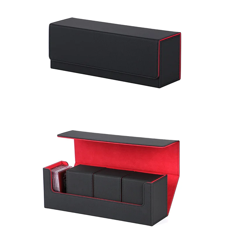 

A86G-Card Storage Box For Trading Cards Card Deck Storage Box Magnetic Closure Card Holder For Magnetic Game Cards Blue+Black