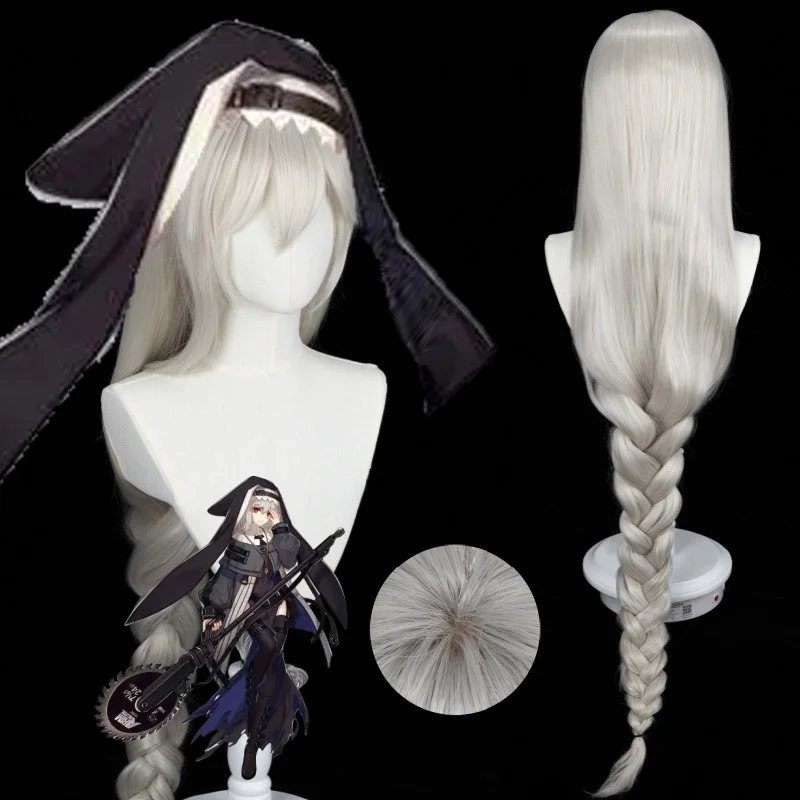

ND Specter Cosplay Wig Game Arknights Cosplay Long Silvery Wig Hair for Costume Theme Party Heat Resistant Kanekalon Hair