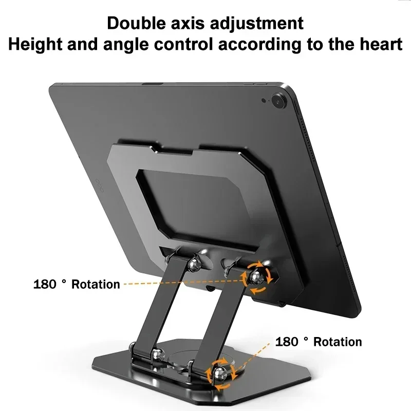 Suporte para celular 360 °   Rotação liga de alumínio desktop preguiçoso dobrável suporte ajustável tablet para iphone ipad mini 4-13 Polegada