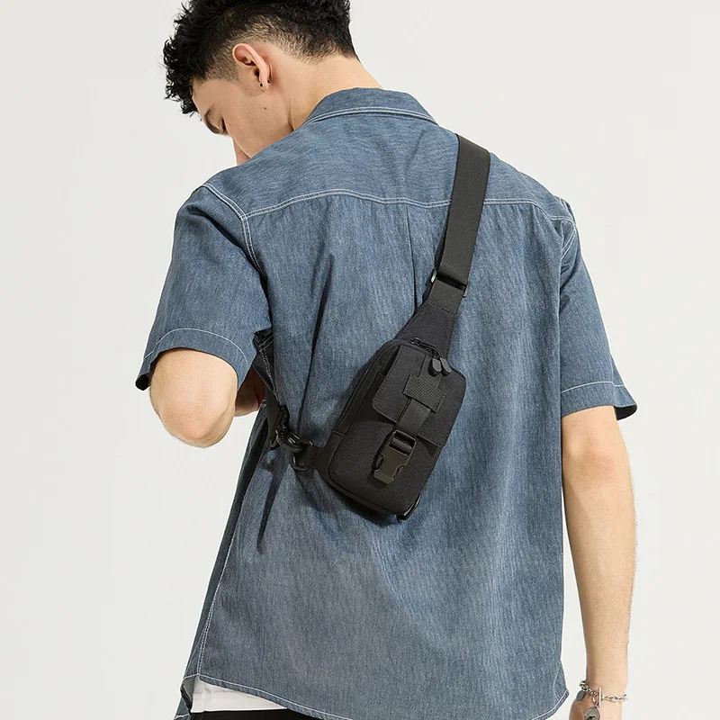 Waterproof Oxford Cloth New Chest Bag Men's Trendy Shoulder Crossbody Phone Bag Casual Sports Small Backpack Cycling Waist Purse