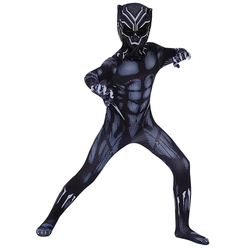 Child Adult Black Panther Superhero Cosplay Costume Bodysuit Jumpsuit for Kids Aldult Halloween Carnival Party Cosplay Costumes