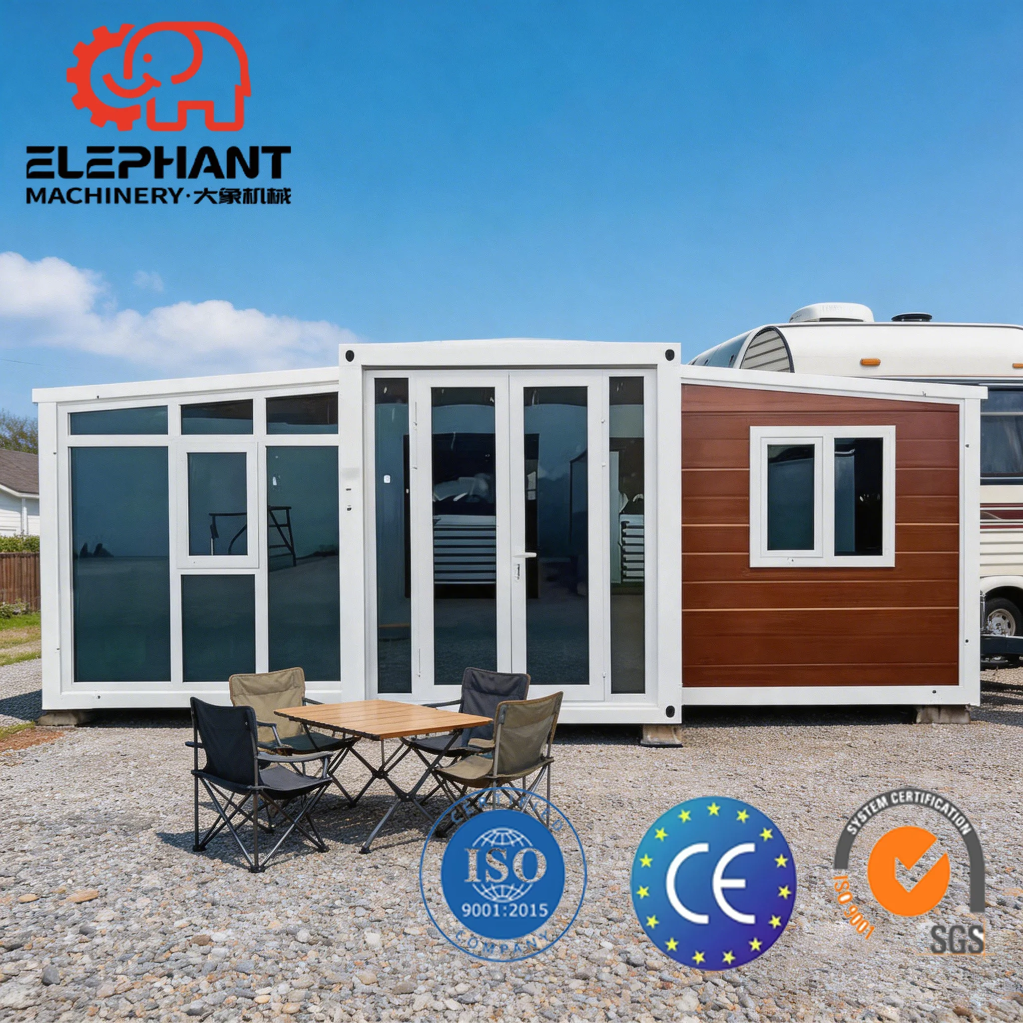 Luxury Expandable Container House with Insulated Sandwich Panels Modern Double Wing Modular Expandable Container Home