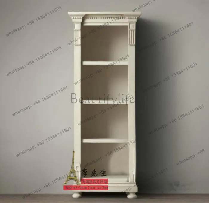 European solid wood locker doorless retro American carved locker
